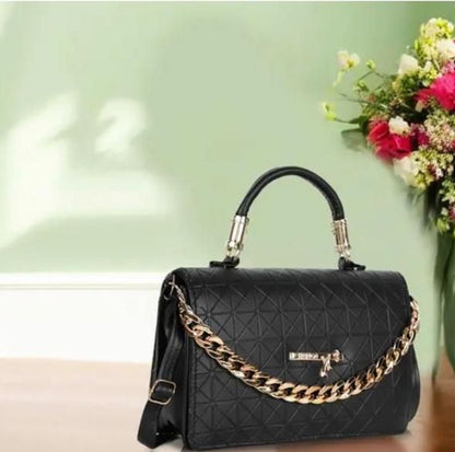 Black Quilted Style Fancy Sling Bag for Women